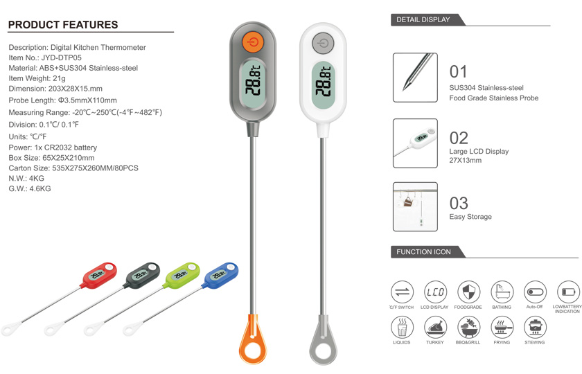 Pen Type Probe SS304 Digital Kitchen Thermometer Factory