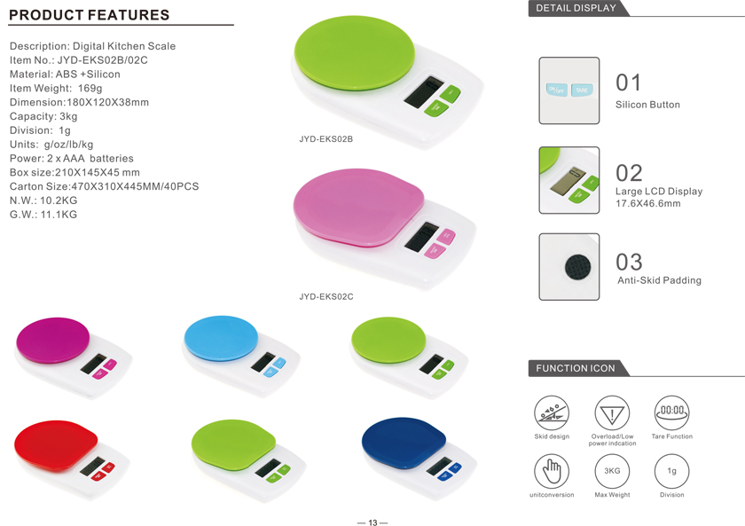 Lcd Display Multifunction 3KG Electronic Cooking Scale Factory