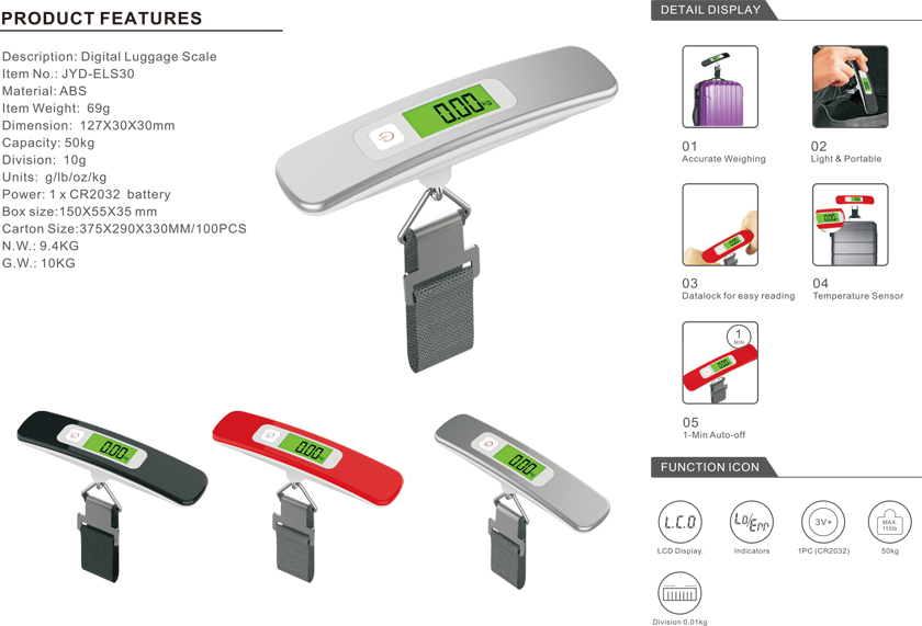  LCD Display Digital Handheld Portable Luggage Scale Factory