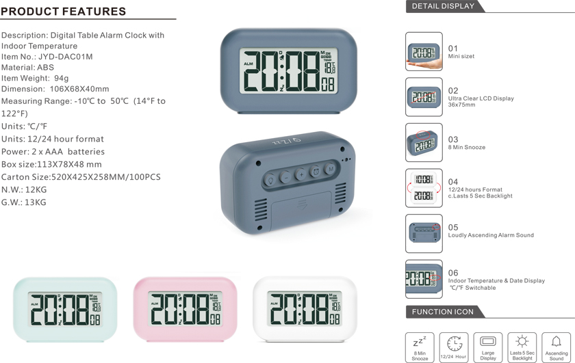 Multifunction Portable Digital Bedroom Desk Clocks Suppliers