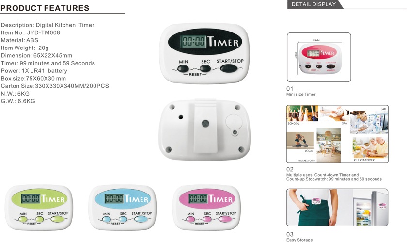 PorPortable Mini Kitchen Baking Timer with Magnet Factory